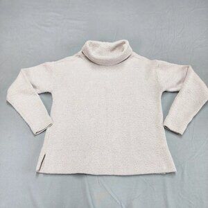 LOFT Womens Turtleneck Sweater Size S Beige Pullover Cotton Blend Knit